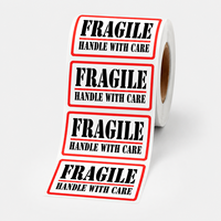 Étiquettes d'avertissement en papier fragile, autocollants adhésifs imperméables avec manipulation à prendre en charge pour les boîtes et emballages d'expédition express