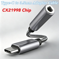 Câble tressé Kaislav Type-C vers adaptateur 3,5 mm Plug-and-Play en alliage haute résistance compatible DC pour iPhone 15/16, écouteurs, téléphone, tablette