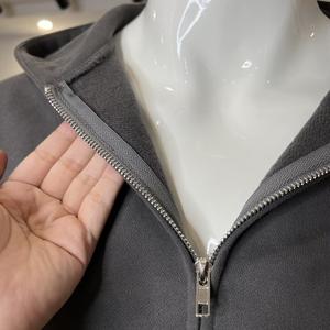 Wholesale Custom Mens Solid Color 100% Cotton Kangaroo <b>Pocket</b> <b>Zip</b> up <b>Hoodie</b> - Product Image 3