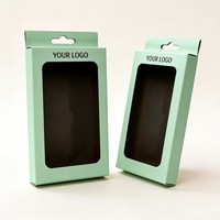 Caja al por mayor para fundas de teléfono con logo, caja de alta calidad para fundas de teléfono, caja de embalaje para fundas de teléfono con ventana y tinta de soja