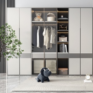 <span class=keywords><strong>Armoire</strong></span> intégrée moderne sur mesure avec éclairage LED, panneaux de particules de qualité ENF, rangement spacieux pour chambre principale disponible - Product Image 1