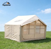 Tente de camping gonflable à double porte, grande capacité, en tissu Oxford 420D, 7,5 m, quatre saisons, imperméable 3000 mm, directement de l'usine
