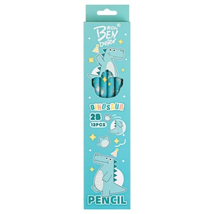 Ensemble de crayons à <span class=keywords><strong>dessin</strong></span> et à écrire pour enfants avec motif de dinosaure créatif, crayons en bois 2B mignons de <span class=keywords><strong>dessin</strong></span> animé avec <span class=keywords><strong>gomme</strong></span> - Product Image 5