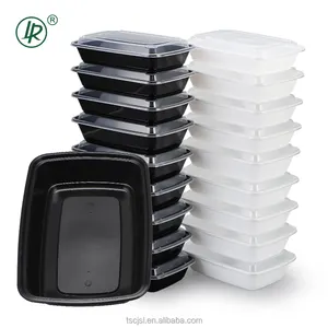 bpa free black white disposable plastic meal prep food container reusable american style microwavable pp plastic lunch box