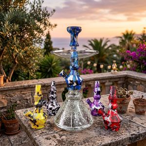 Cachimba de Vidrio Azul con Base Transparente y Soporte para Pipa de Agua, para Uso en Salones, Bares y Hogares - Product Image 4