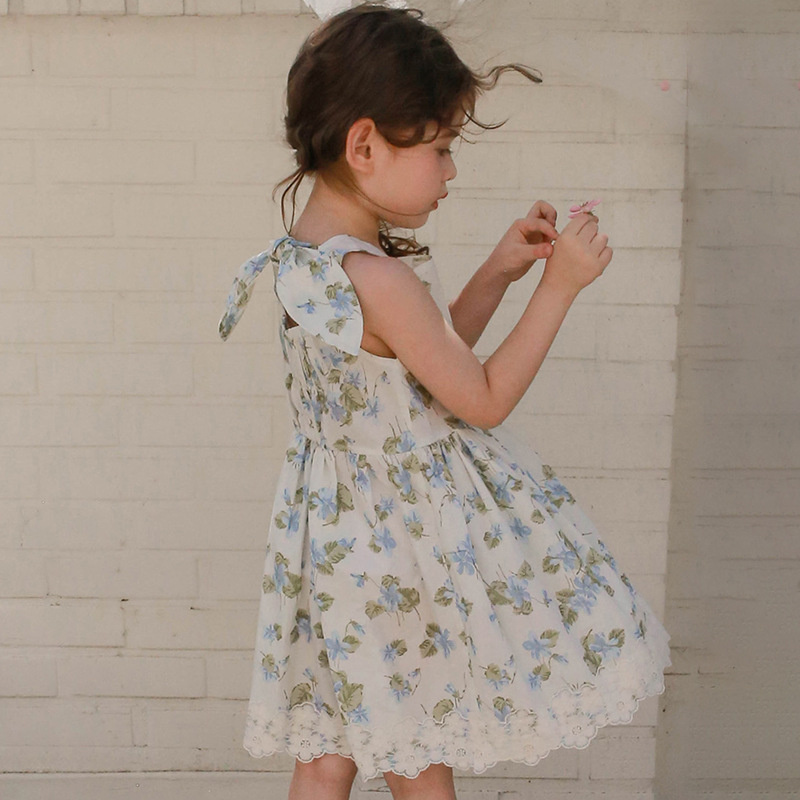 Ins Hot Summer Kids Girls Floral Lace Dress - Korean Style Ins Hot Summer Kids Girls Floral Lace Dress - Korean Style