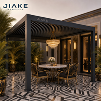 Jiake 6063-T5 Aluminium-Pergola mit Motorisiertem Lamellendach für Art-Deco-Terrassen, Gewerbliche Hotels, Patio, Garten und Pavillon-Nutzung