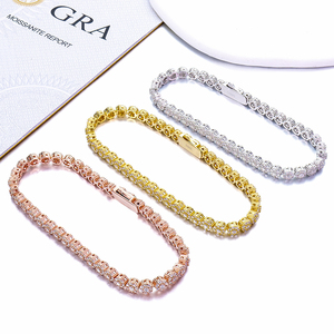 Pulsera de Cadena de Moissanita de Alta Calidad con Diseño de Racimo de Flores Heladas para Mujer, Chapada en Oro y Rodio, VVS, Estilo Tenis, Regalo para Fiesta - Product Image 4