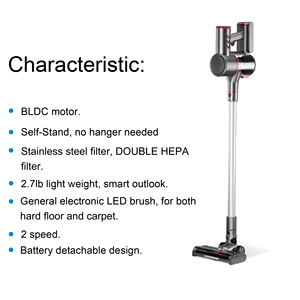 Aspirateur portatif intelligent 3 en 1 sans fil à forte aspiration BVC-S108B de nettoyage de <span class=keywords><strong>voiture</strong></span> de tapis de sol léger sans fil - Product Image 6