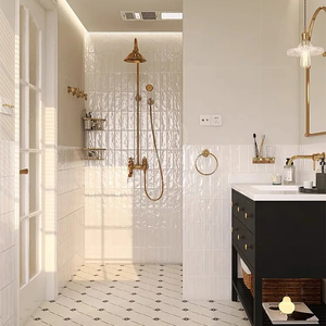 Pháp cổ điển nhà bếp & Phòng Tắm gạch dải dài điểm nhấn handmade trắng ngọc trai tráng men đánh bóng ban công nền tường gạch - Product Image 2