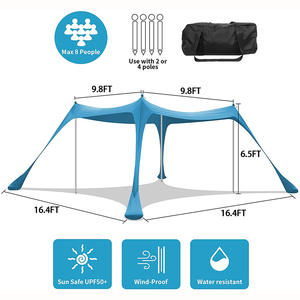 Pop Up Tán Lều 10X10 FT Dễ Dàng Thiết Lập UPF50 + 2-6 Người Bãi Biển Tán Lều Sun Shelter Cắm Trại Lều - Product Image 5