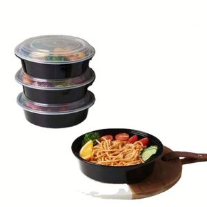 Contenedor de Alimentos Desechable Apto para Microondas de 16oz, 24oz y 32oz, Lonchera Redonda de Plástico PP con Tapa Hermética, Disponible en Varios Tamaños - Product Image 3