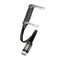 Kabel OTG 1.5M C to C 240W Mode Lanskap atau Potret untuk Menonton Film Saat Mengisi Daya Dilengkapi dengan Penyangga Ponsel Lipat