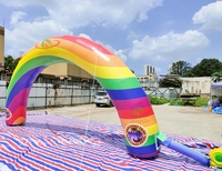Arche gonflable géante arc-en-ciel avec certification CE, en tissu Oxford, gonflage par pompe électrique