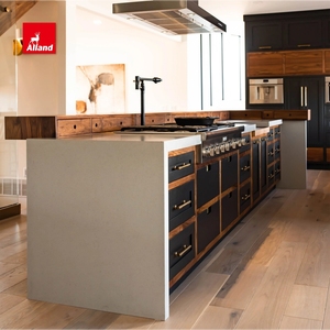 Tow tone phong cách Mỹ đóng khung Inset Walnut tủ bếp với Shaker phẳng hai cửa phong cách <span class=keywords><strong>cutout</strong></span> xử lý thiết kế nhà bếp - Product Image 1