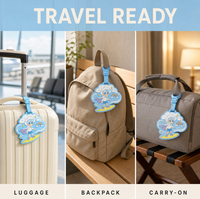 Étiquette de bagage souple en PVC personnalisée pour garçon surfeur, un identifiant de voyage au design unique, adapté aux valises et aux sacs à dos