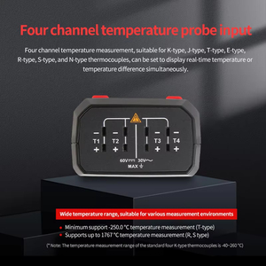 UT325F Digital Thermometer 4 Channel <b>Temperature</b> <b>Data</b> <b>Logger</b> K J T E R S N Type Thermocouple Tester for <b>Data</b> - Product Image 3
