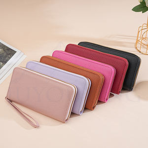 Оптовая продажа, большой вместимости, Женский Длинный кошелек на молнии из искусственной кожи с несколькими отделениями, держатель для карт и клатч для денег с застежкой-молнией - Product Image 2