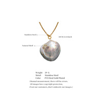 JINYOU 3053 acier inoxydable mode pendentif personnel bijoux océan Style grand papillon noir coquille pierre perles collier cadeau