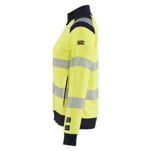 BLAKLADER - 347117623389S Sudadera Multinorm Hi-Vis para Mujer Zip Hi-vis Amarillo/Azul Marino-EAN 7330509891582 ROPA DE TRABAJO DE 2017 - Product Image 3