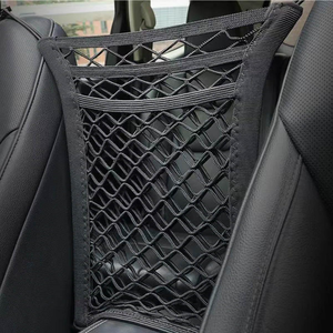 Organisateur universel de siège avant de voiture avec poches filet, sac de rangement suspendu extensible, support de sac à main, barrière pour siège arrière, pour chiens et enfants, en polyester - Product Image 2