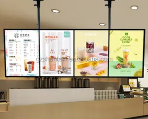 KFC سريع الغذاء مقهى لوح قائمة عرض مضيئة Led القائمة الخلفية الإعلان النظام الغذاء لوحة إعلانات مضيئة