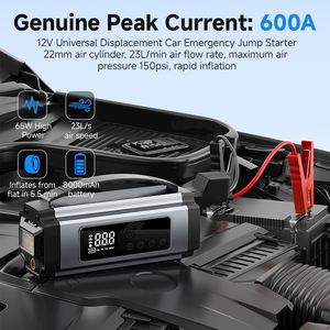 Автомобильный пусковой механизм 4-в-1, 8000 мАч, портативный компрессор для шин с цифровым дисплеем и LED-подсветкой, аварийный стартер для автомобильного аккумулятора - Product Image 2