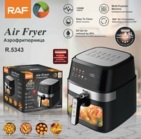 RAF R.5343 8.0L Air Fryer 1350W Kontrol Sentuh Digital Sirkulasi Udara 360° Keranjang Jendela Mudah Dibersihkan untuk Memasak dan Memanggang di Rumah
