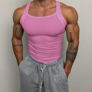 King Mcgreen Star, camisetas sin mangas informales de verano para exteriores, camisola acanalada de seda helada de punto, gimnasios para hombres, entrenamiento deportivo, <span class=keywords><strong>Chaleco</strong></span> Ajustado con músculos - Product Image 6