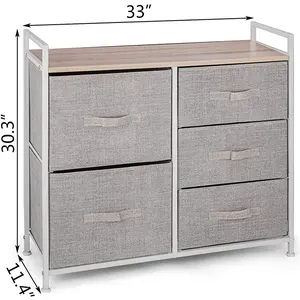 Tour de rangement pour commode verticale, cadre en acier robuste, bac en tissu facile à tirer, unité d'organisation pour chambre à coucher