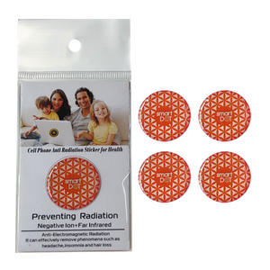 Autocollant anti-radiation EMF en silicone rouge à ions négatifs pour téléphone portable et <span class=keywords><strong>ordinateur</strong></span>, compatible réfrigérateur (version anglaise) - Product Image 3