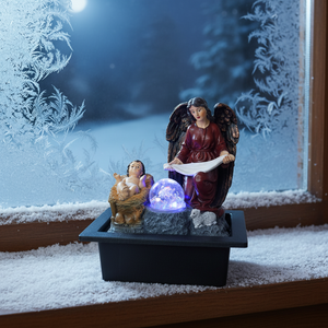 Fuente de Agua con la Sagrada Familia, Estatua de Resina del Belén para Decoración del Hogar durante Todo el Año, Centro de Mesa Relajante - Product Image 5