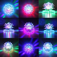 Lampe de scène rotative à LED RGB en forme de tournesol, effet discothèque, fête, décoration de lotus, lumière stroboscopique de cristal