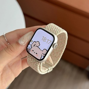 Pour <span class=keywords><strong>Apple</strong></span> <span class=keywords><strong>Watch</strong></span> IWatch10 9 8 <span class=keywords><strong>Bracelet</strong></span> de montre avec tissage en nylon élastique pour <span class=keywords><strong>Apple</strong></span> <span class=keywords><strong>Watch</strong></span> Ultra2 <span class=keywords><strong>Bracelet</strong></span> de remplacement à boucle magnétique - Product Image 1