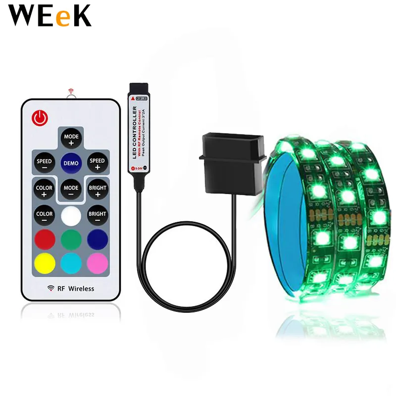 Computer Case Adhesive Molex Tape Light 5050 SMD Flexible LED Strip 12V PC Background Light RGB Color Change