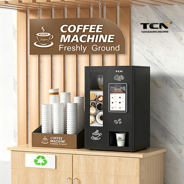 TCN Small Table Top Coffee Vending Machine Desk Fresh Commercial Coffee Machine Display Automatic Public Use