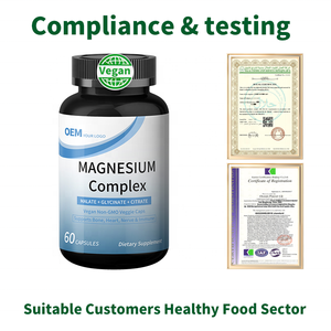 Cápsulas de Complejo de Magnesio Vegano 100% a Base de Plantas, Cumple con las Normas de la UE, Etiquetado y Empaquetado Personalizados, Suplemento Apto para Veganos - Product Image 5