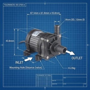 Bomba de Agua Sumergible DC sin Escobillas ZKSJ DC40, 12V 24V 660L/H 7M de Altura de Elevación, IP68 Ultra Silenciosa para Acuarios, Peceras, RV, ODM OEM - Product Image 2