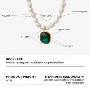 Custom Real Natural Baroque Genuine Pearl Pendant Jewelry Stainless Steel Gold Plated Freshwater Pearl Choker Necklace Set