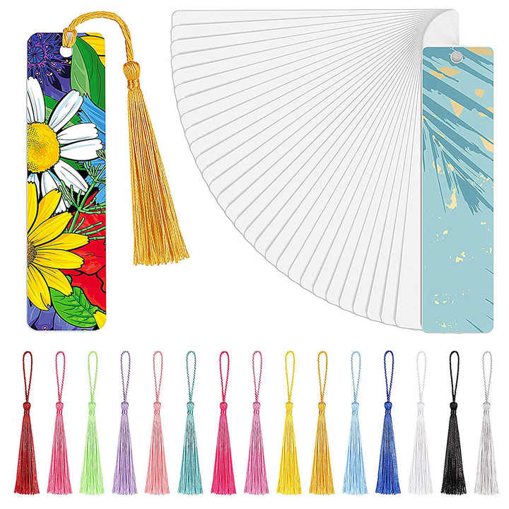Sublimation blank bookmark metal blank bookmarks with tassels