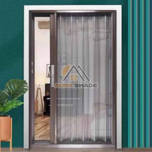 New Model Diamond Mesh Folding <strong>Door</strong> - Anti-theft and Mosquito-proof Window <strong>Screen</strong> <strong>Door</strong> Lockable No-Drill Invisible Lock - Product Image 6