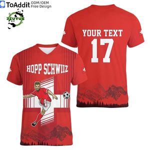 Camiseta <span class=keywords><strong>de</strong></span> Fútbol <span class=keywords><strong>de</strong></span> <span class=keywords><strong>Suiza</strong></span>, Selección Nacional, Tela <span class=keywords><strong>de</strong></span> Malla 2526, Transpirable, Versión para Fanáticos, para Adultos - Product Image 1