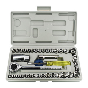 Juego de Herramientas de Reparación de Automóviles de 40 Piezas de Calidad Profesional, Juego de Llaves de Tubo de 1/2 Pulgada, Estuche Rígido de Acero al Carbono, Herramientas de Mantenimiento de Automóviles - Product Image 1