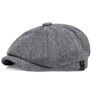 Casquette plate vintage en tweed, style gavroche, 8 panneaux, sport décontracté, toutes saisons, unisexe, pour hommes, vente en gros - Product Image 1