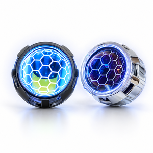Kit <span class=keywords><strong>de</strong></span> Reequipamiento <span class=keywords><strong>de</strong></span> Proyectores Bi-LED <span class=keywords><strong>de</strong></span> Alta Luminosidad DIY 2.5 RGB Demon Eyes, Faros Delanteros <span class=keywords><strong>H4</strong></span> con Lente Azul y Cubierta para Toyota Hilux N70 - Product Image 2