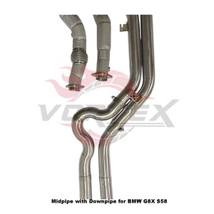 Tubería en Z de Acero Inoxidable SS304 con Acabado Espejo y Escudo Térmico, Tubos Delanteros para M2 G87 M3 G80 M4 G82 S58, Kit de Sistema de Escape para Carreras - Product Image 3
