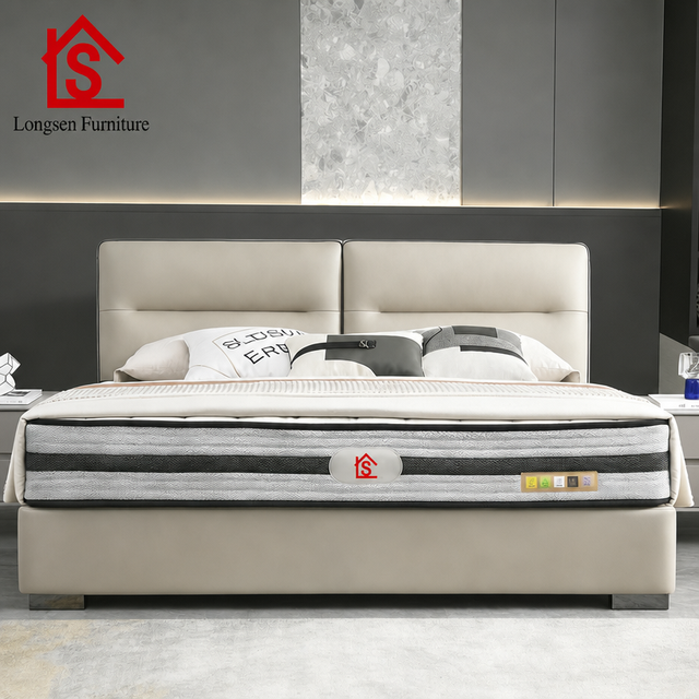 Minimalist Top Grain Leather Smart Bed Adjustable Slat Supports Assembled Steel Wood Frame 450KG Capacity Quiet Comfortable for