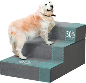 Hondentrappen voor hoge bedden om op hoog <span class=keywords><strong>bed</strong></span> te komen, 3-traps kattenhelling voor grote honden - Product Image 2