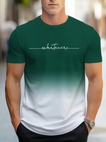 T-shirt sportif dégradé pour homme, imprimé par transfert thermique, en tissu mesh, séchage rapide, anti-UV, à manches courtes
