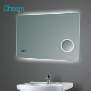 Maquillage LED lumières Gradateur Tactile Salle De Bain Miroir avec horloge et 3X <span class=keywords><strong>Loupe</strong></span> - Product Image 1